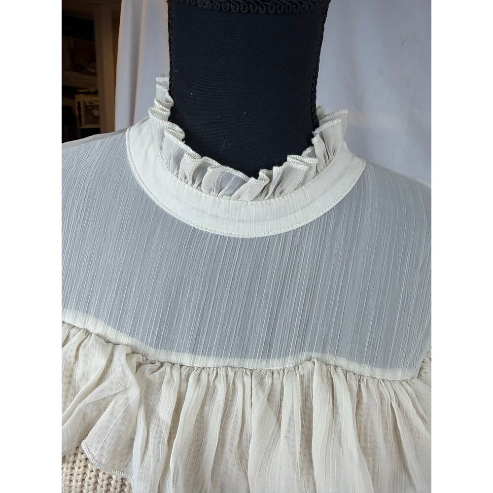 On Twelfth Cream Sweater with Chiffon Arms - Picture 6 of 6